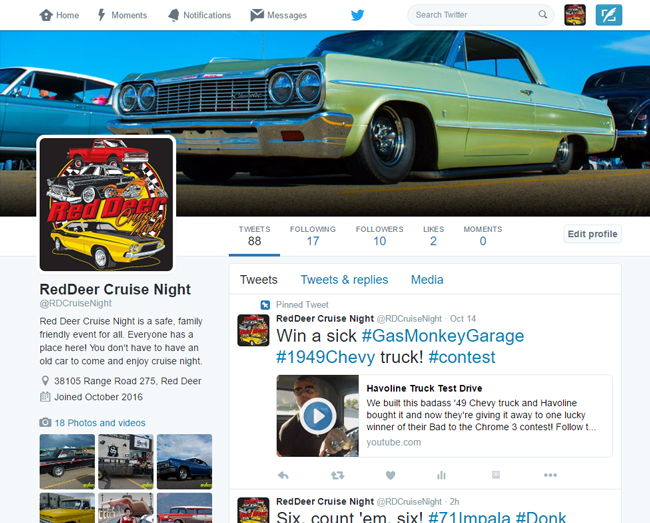 Red Deer Cruise Night Social Media