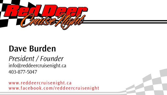 Red Deer Cruise Night Business card back