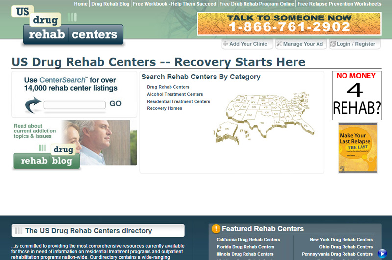 Us Drug Rehab Centers website